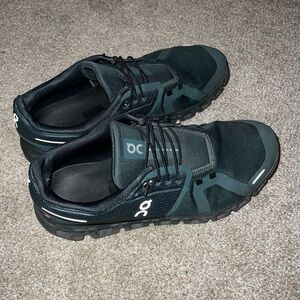 On Running Men's Dark Green and Black Athletic Shoes